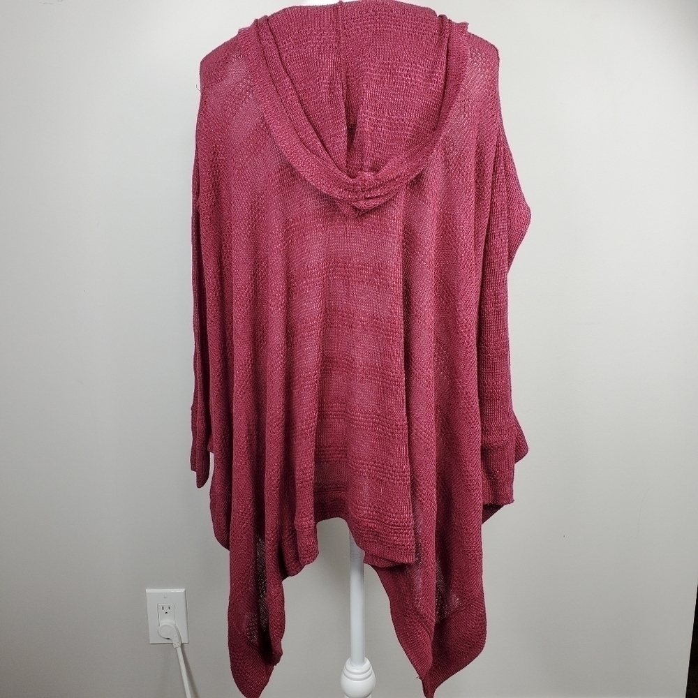American Eagle Drape Hoodie Cardigan Hi Low Hem - Picture 9 of 13